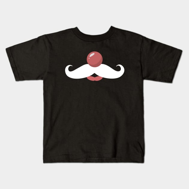 White Mustache, Red Nose Kids T-Shirt by ORENOB